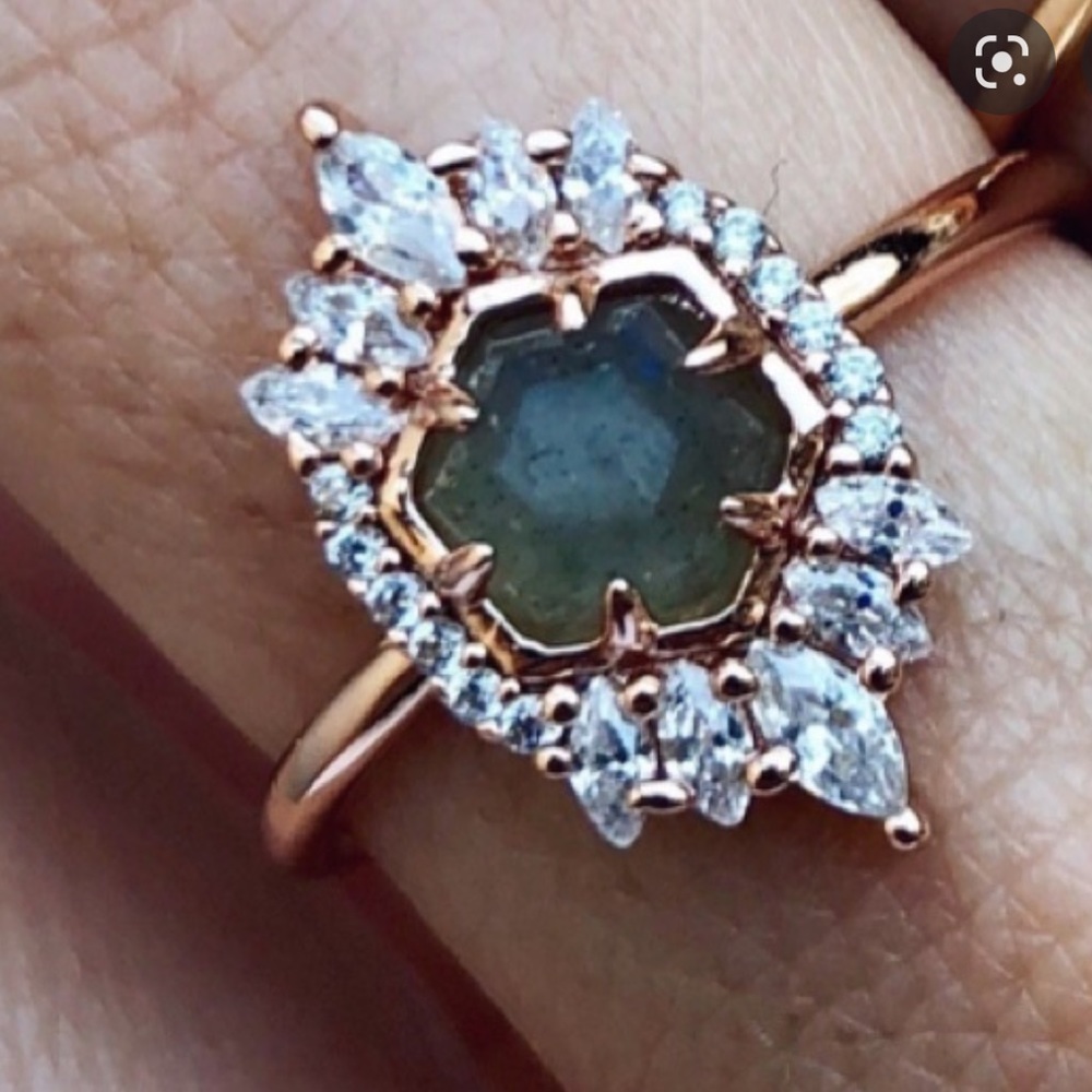 Local Eclectic Medina Labradorite Rose Gold ring size 8